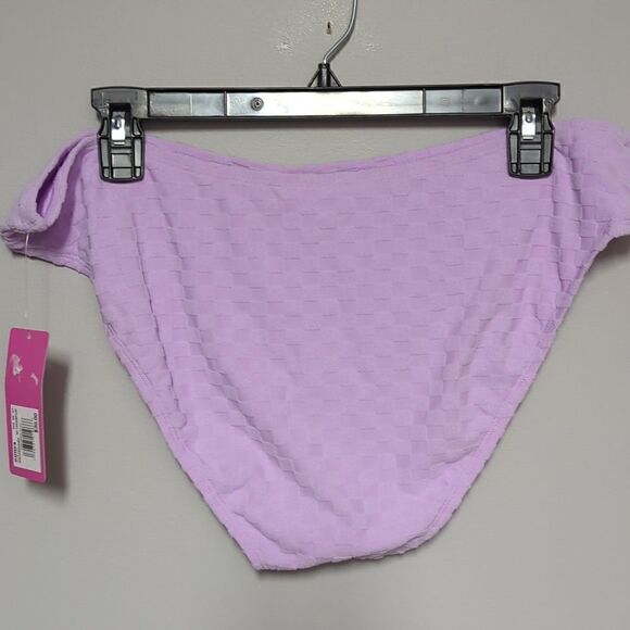 NWT Ninety-Nine Degrees Purple Texture Bikini Bottom - Picture 3 of 5
